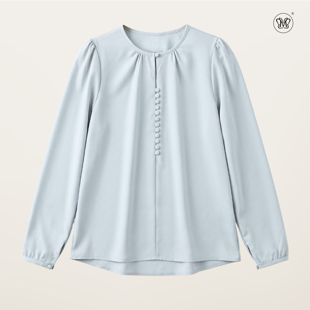 Modest Blouse Long Puff Sleeves