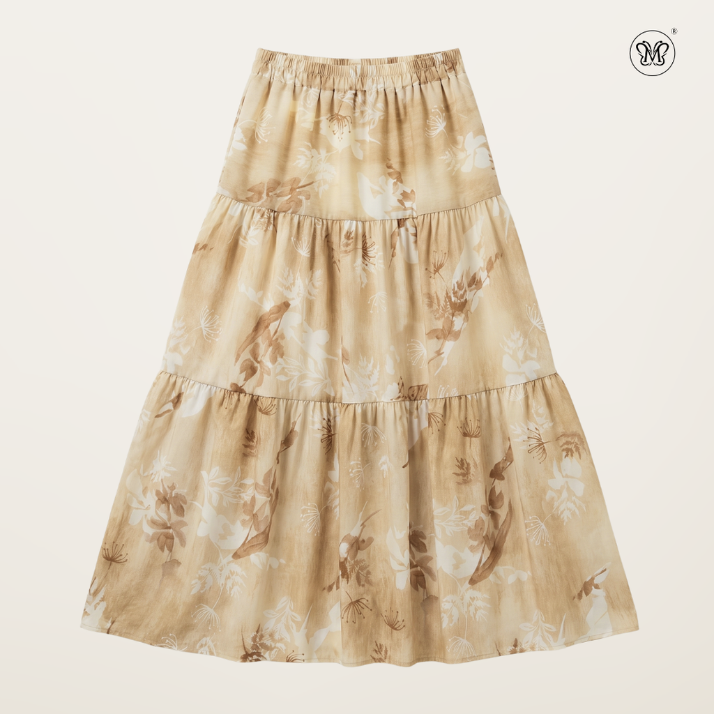 Printed Multi-Tiered Maxi Skirt