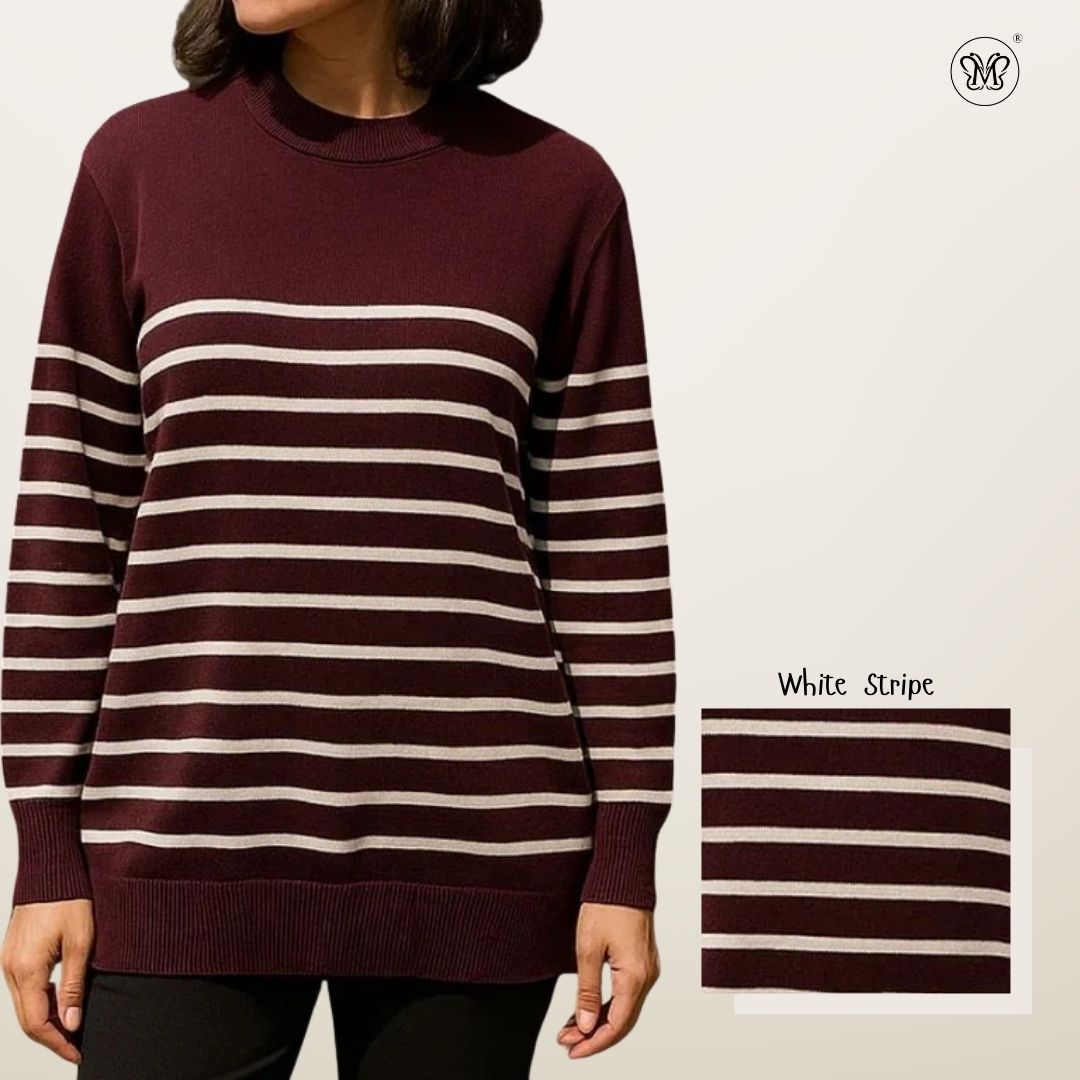 Ladies Striped Street Sweater