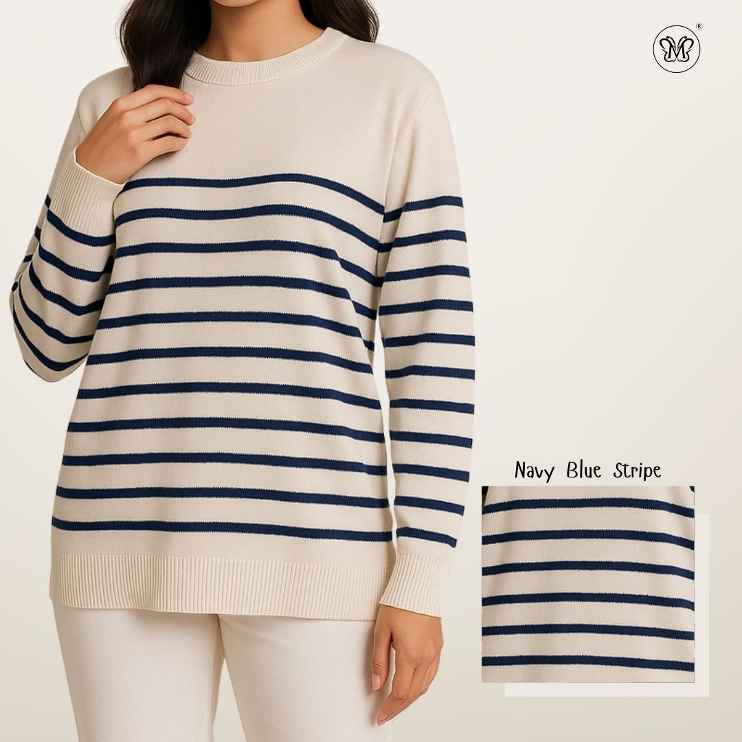 Ladies Striped Street Sweater