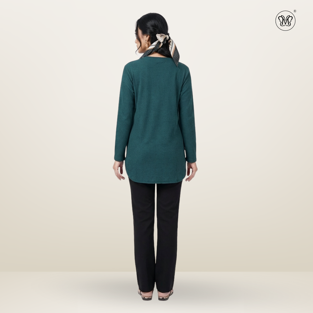 Ribbed Knit Casual Top