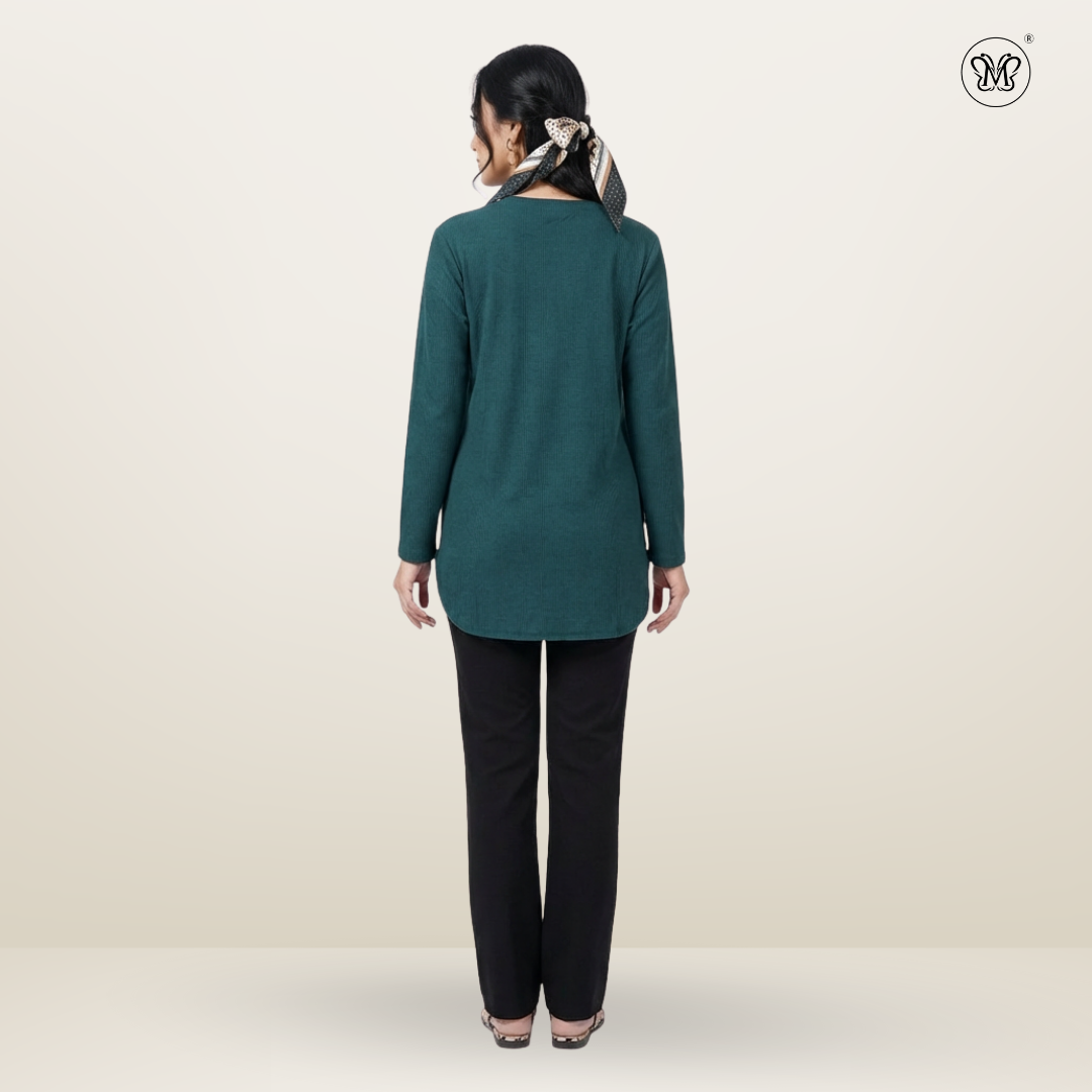 Ribbed Knit Casual Top