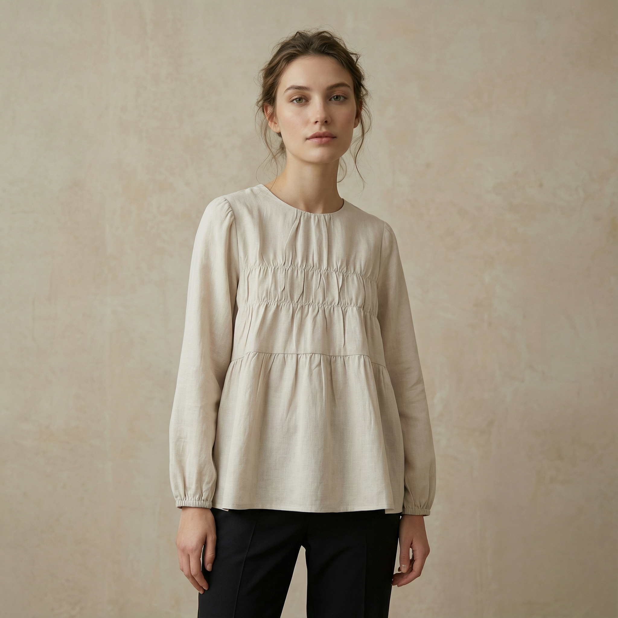 Horizontal Smocked Blouse