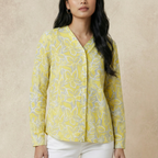 V-Line Mixed Printed Blouse