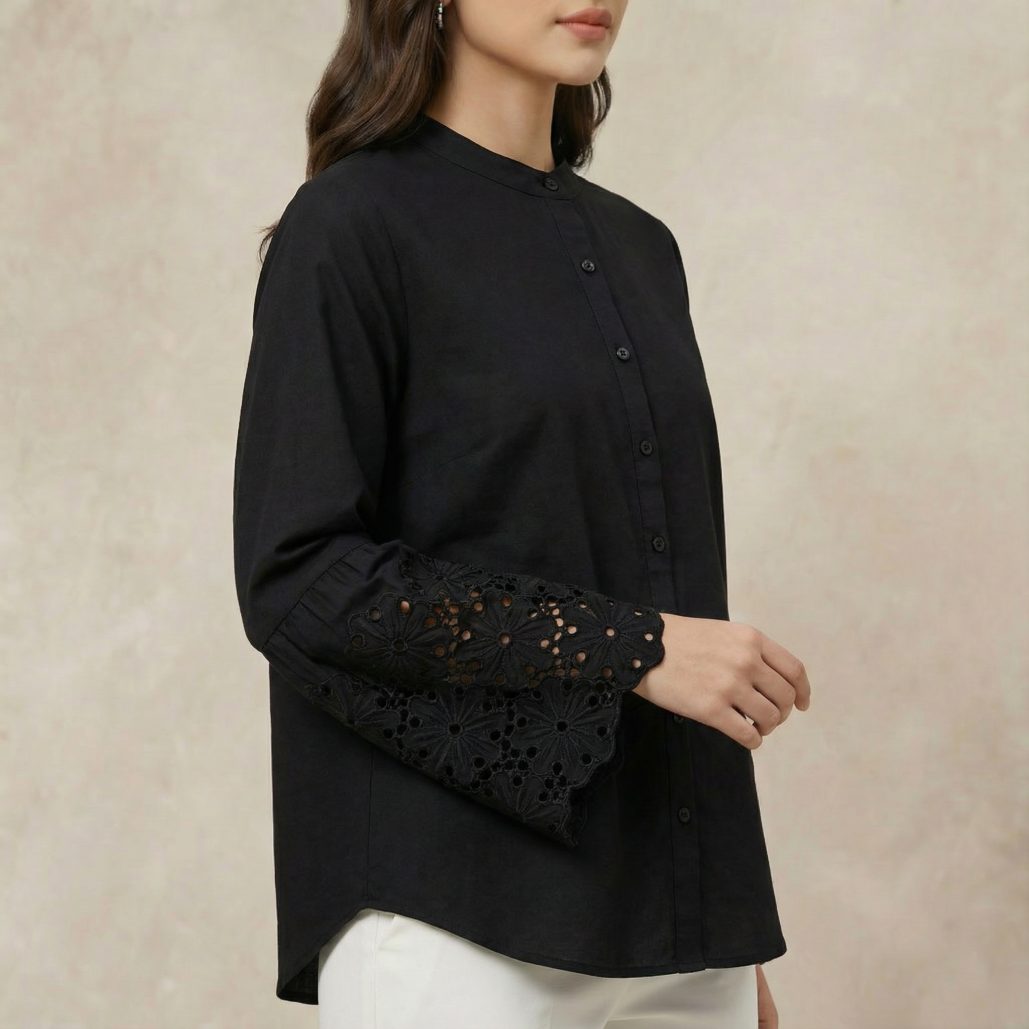 Embroidered Bell Sleeves Blouse