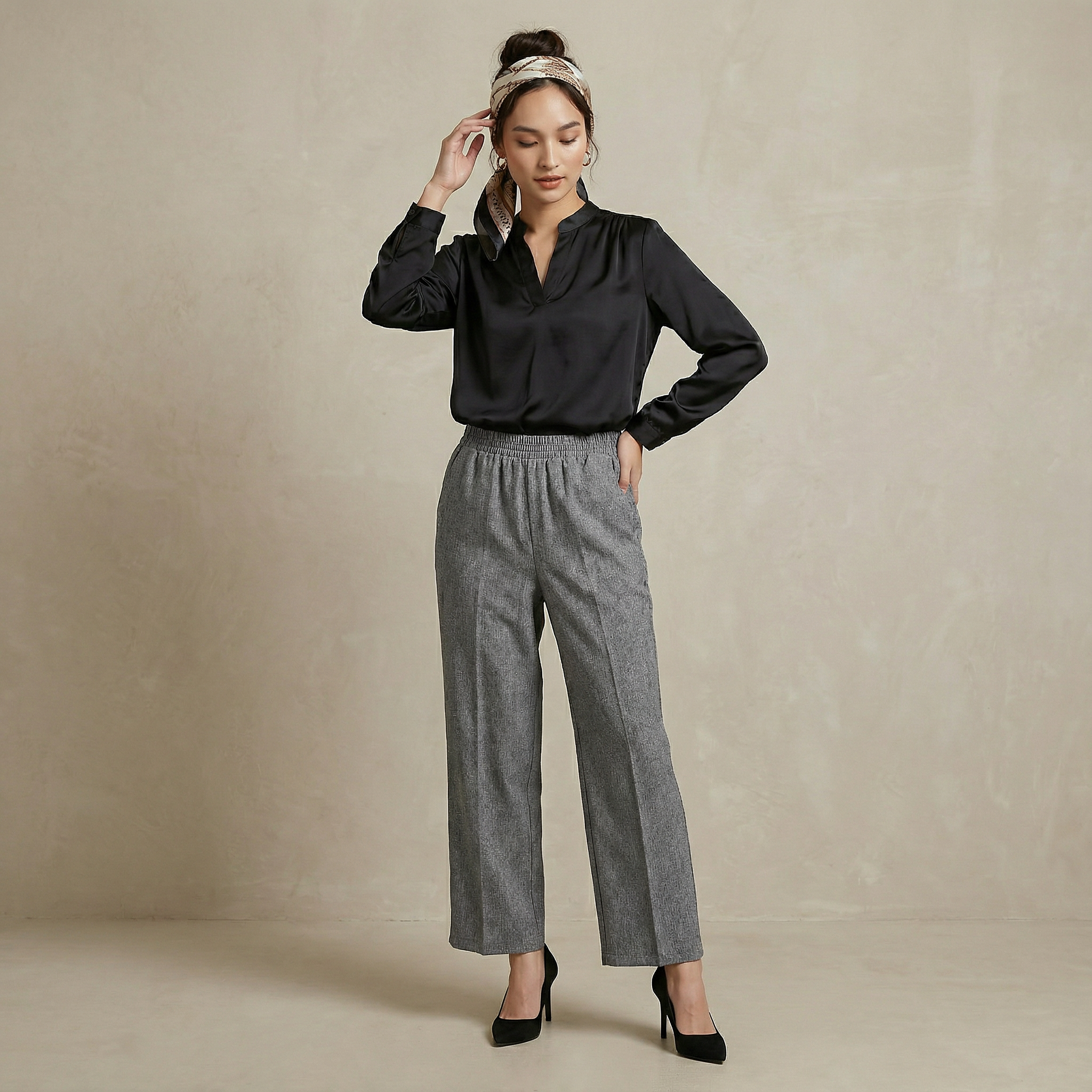 Straight Wide-Leg Pants