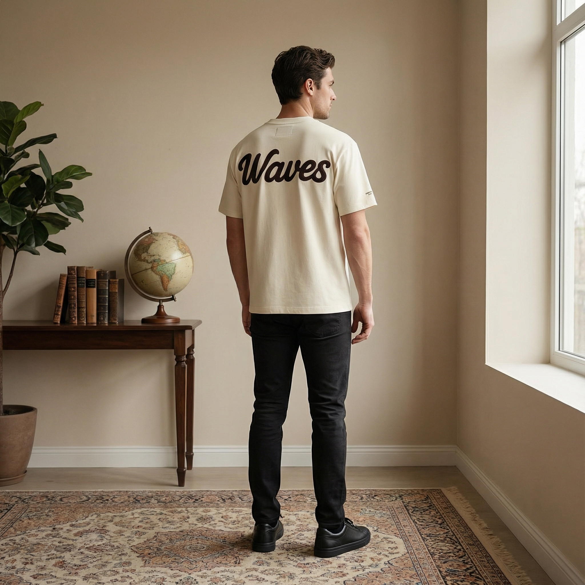 Embroidered 'Waves' Tee Shirt