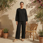 Ladies Linen Front Hidden-Zip