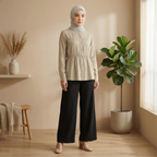 Blouse Plain With Gathered Seam