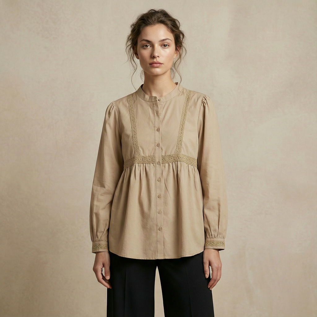 Bodice Lace Trim Blouse