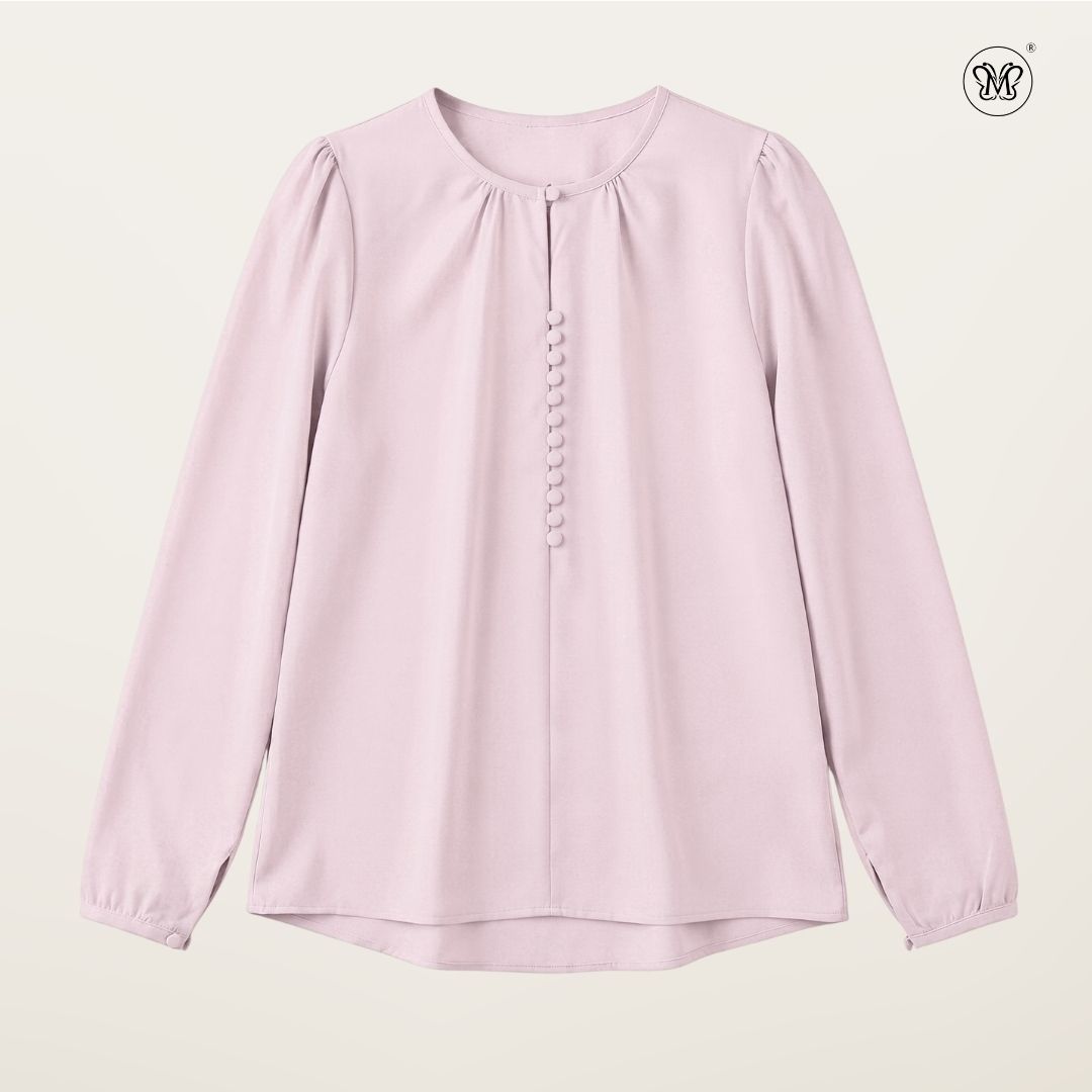 Modest Blouse Long Puff Sleeves