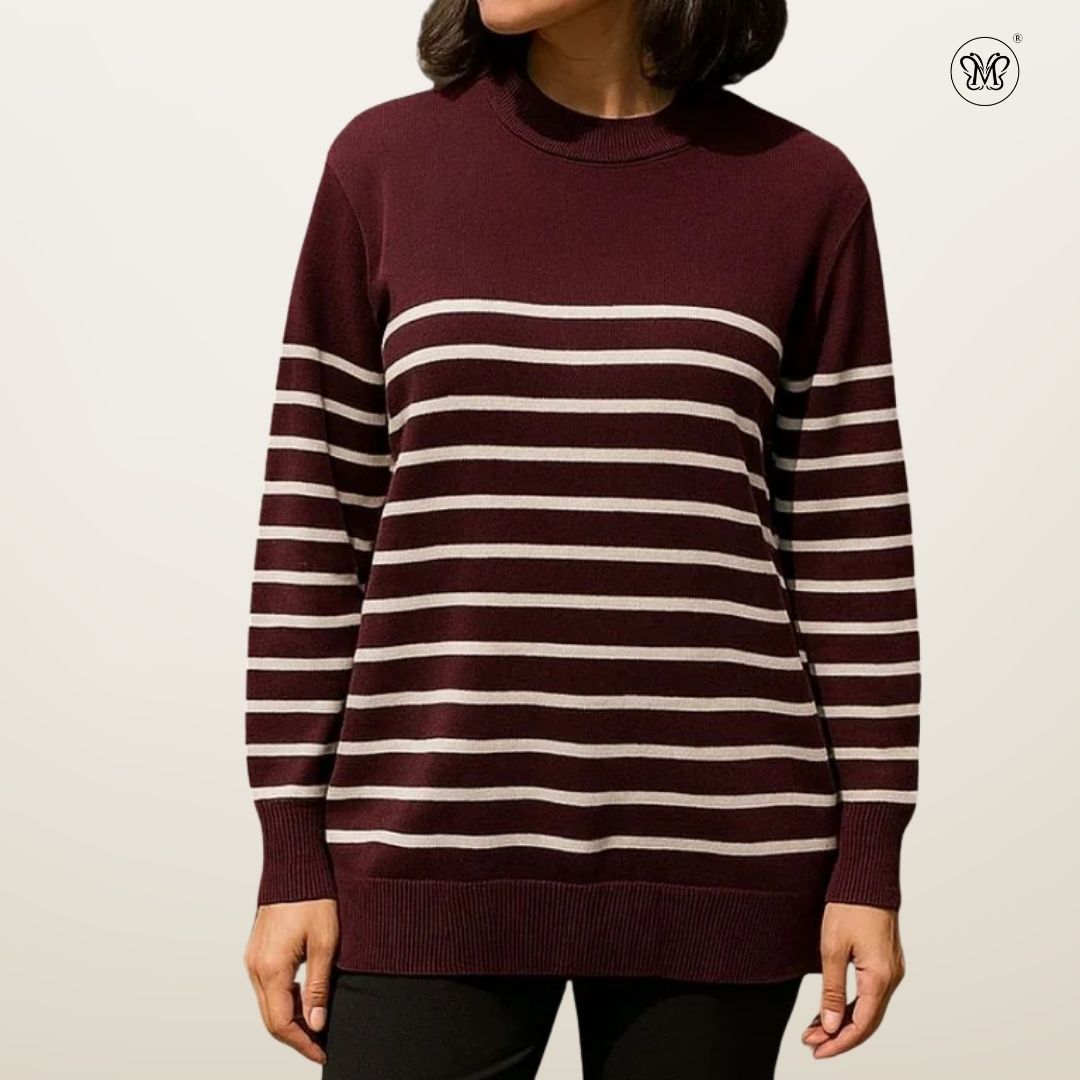 Ladies Striped Street Sweater