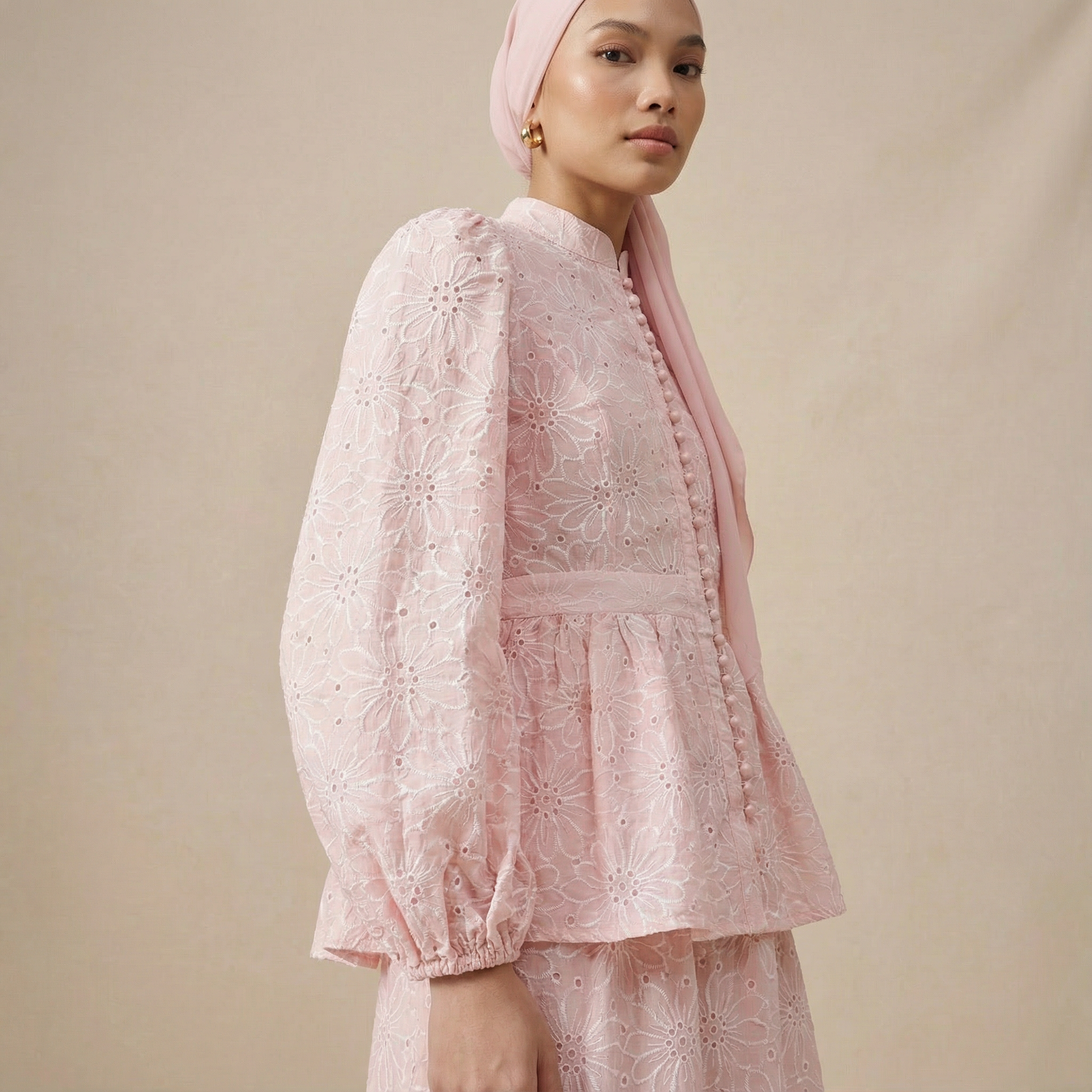 Bunga Embroidered Peplum Set