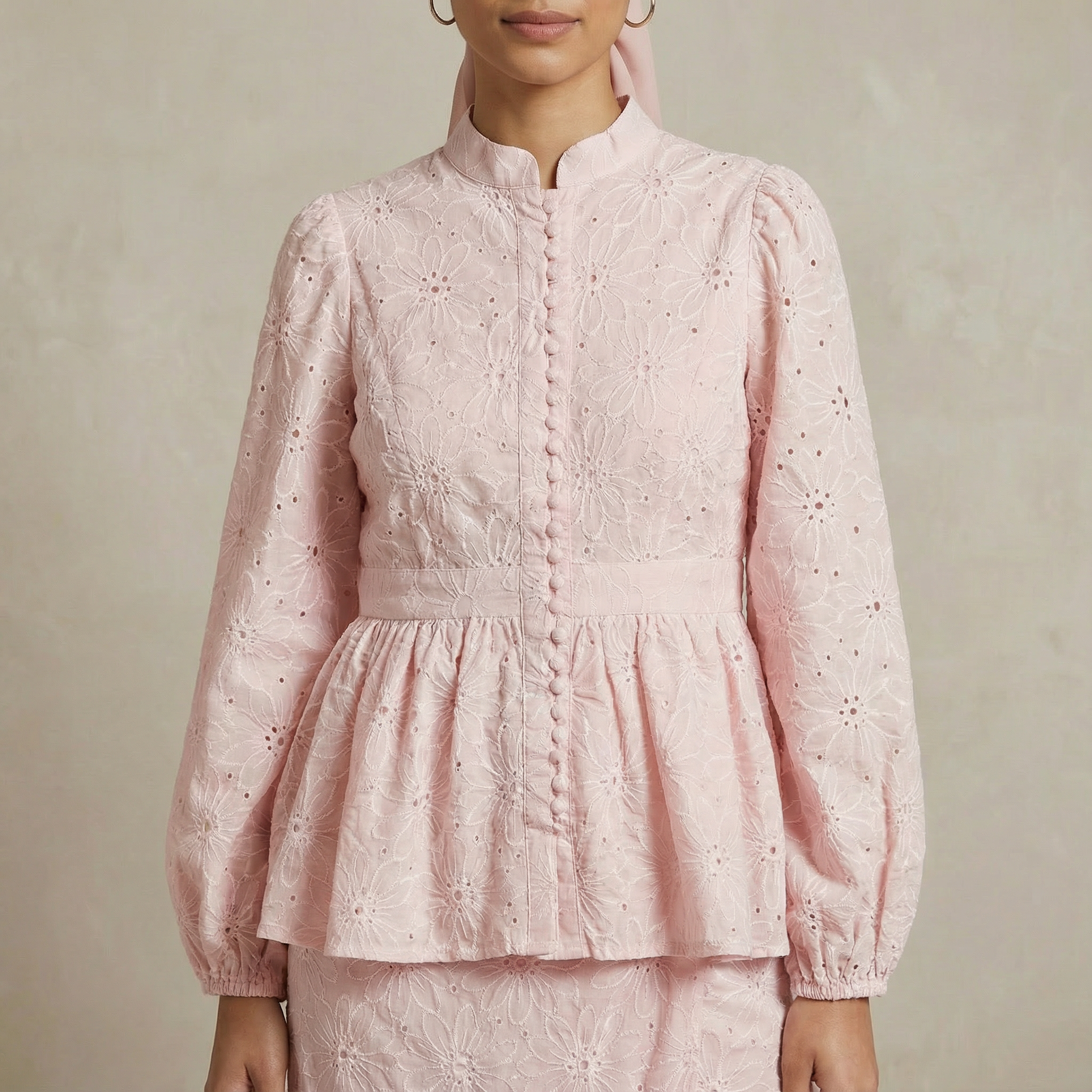 Bunga Embroidered Peplum Set