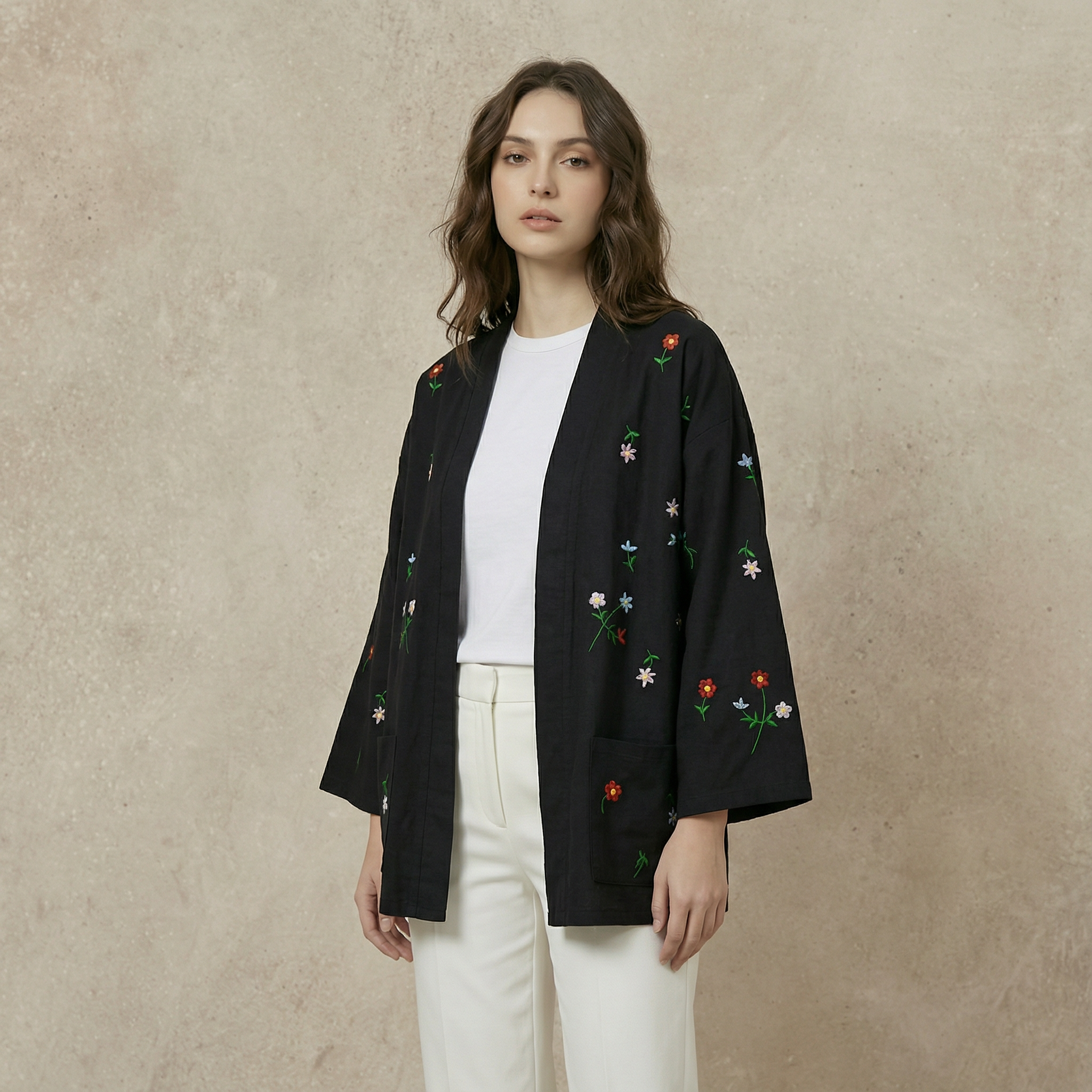 Floral Embroidered Cardigan