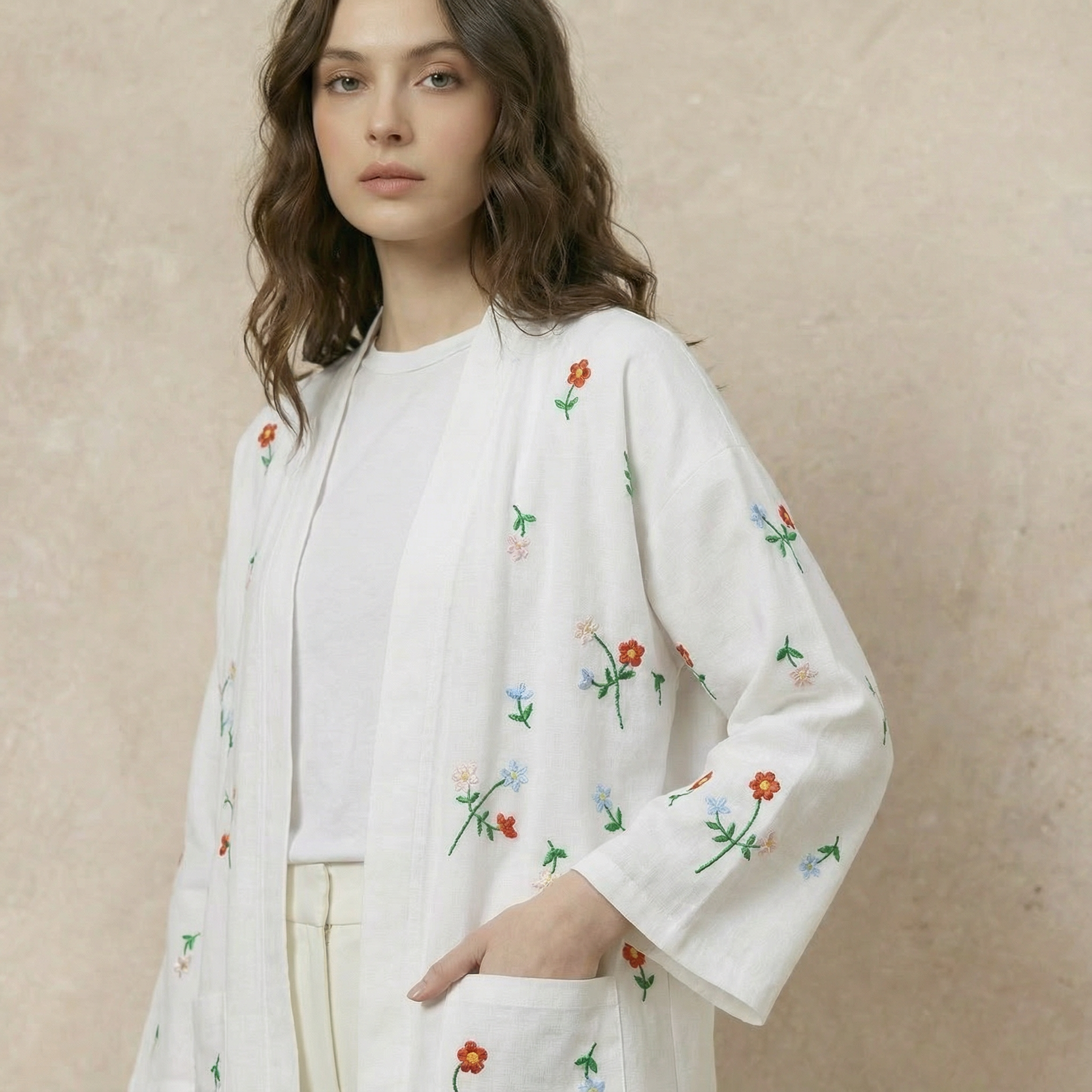 Floral Embroidered Cardigan