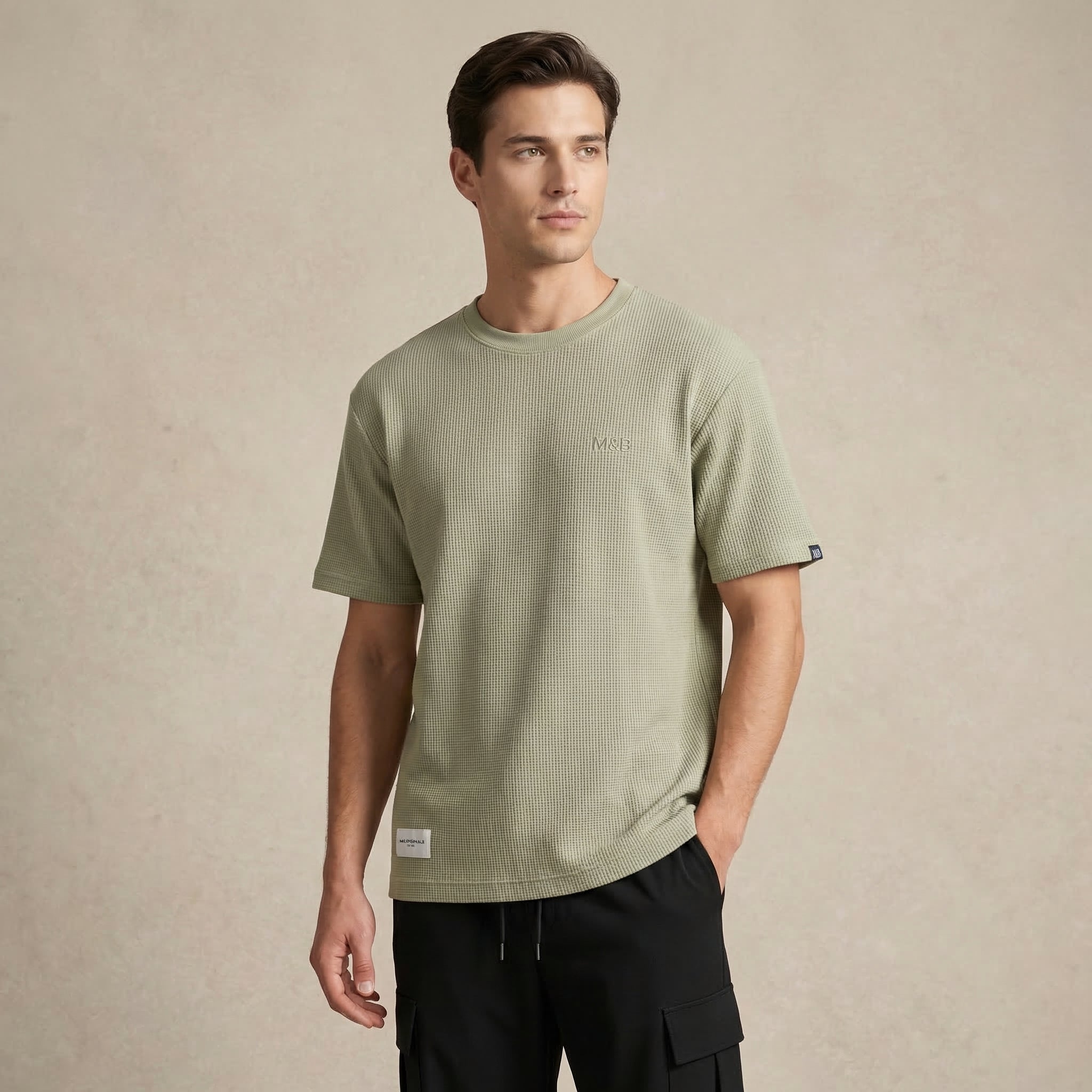 Waffle Round Neck T-Shirt