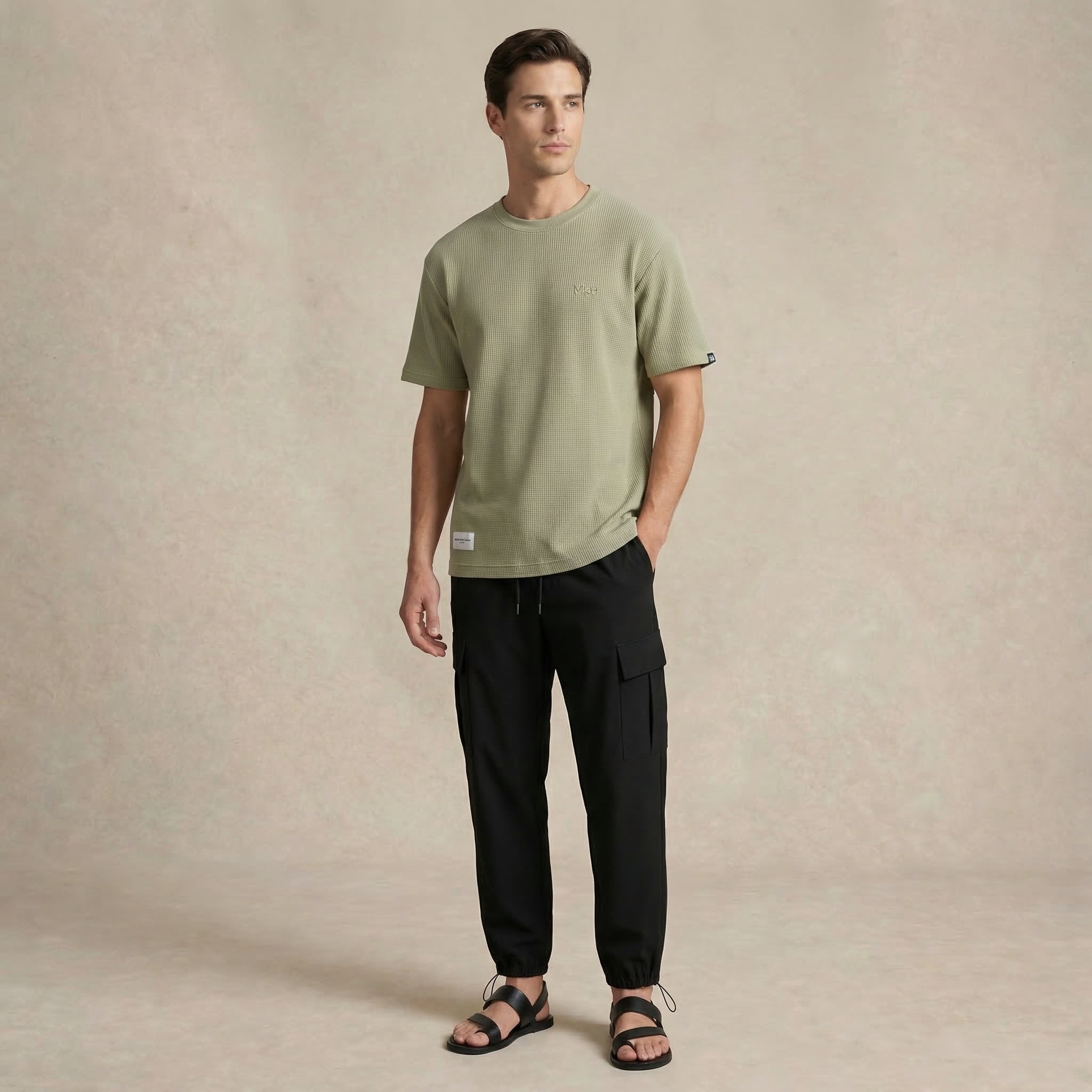Waffle Round Neck T-Shirt