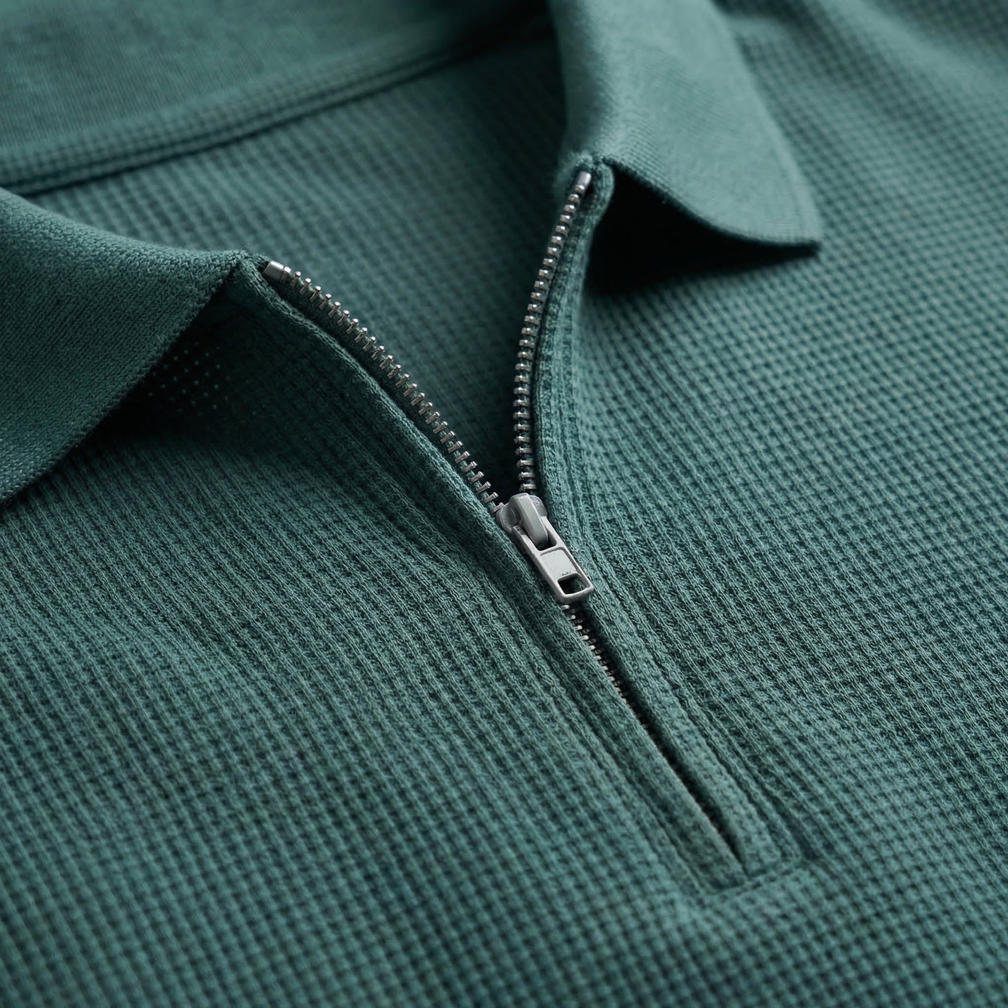 Men's Waffle-Knit Polo Shirts