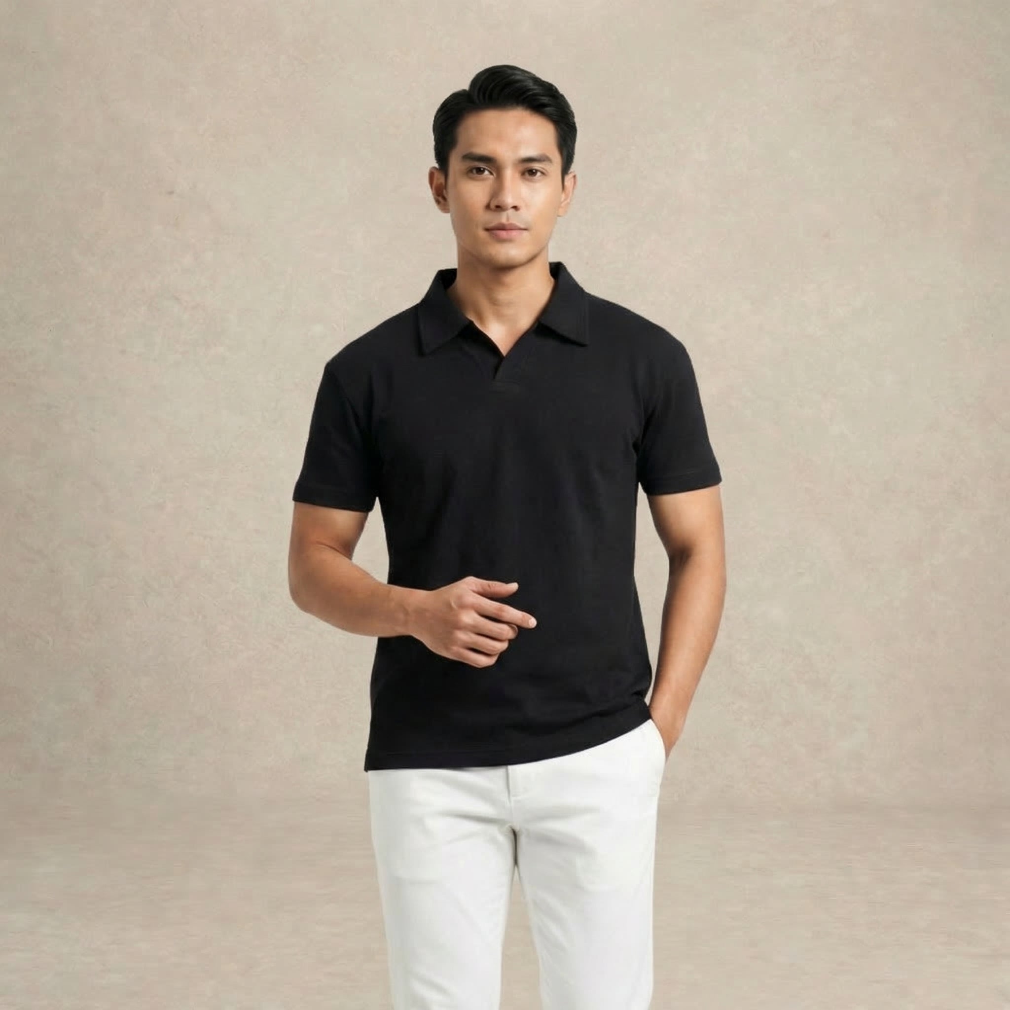 V-Neck Open Collar Shirt