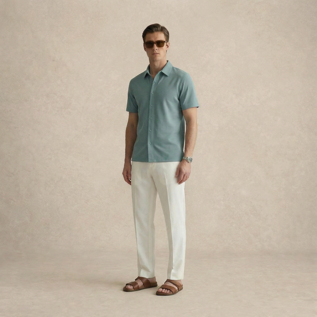 Men Front Snap-Button Shirt