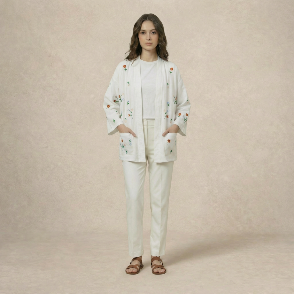 Floral Embroidered Cardigan