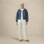 Round Neck Denim Jacket