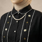 Ladies Vertical Floral Motifs Shirt
