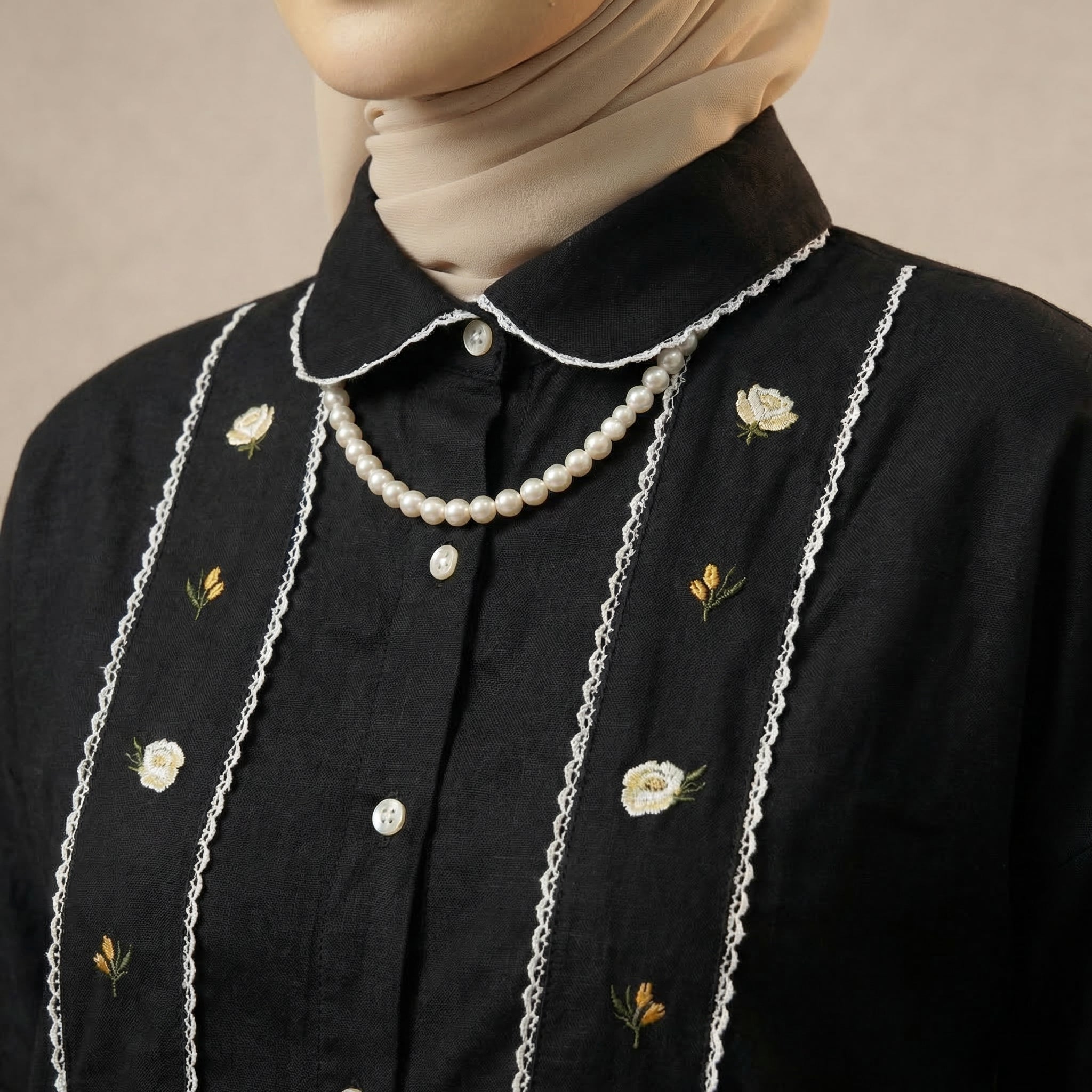 Ladies Vertical Floral Motifs Shirt