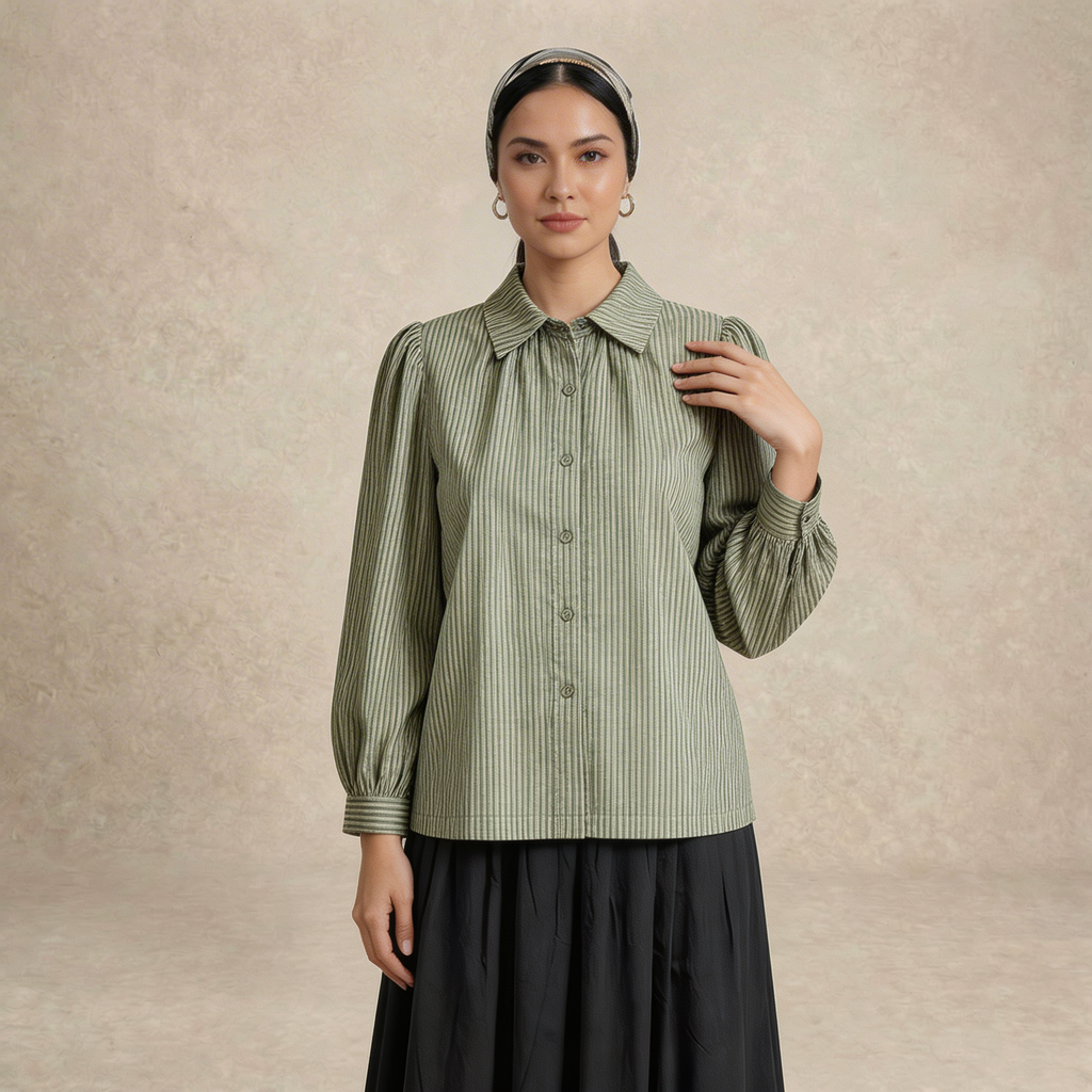 Narrow Stripes Casual Blouse