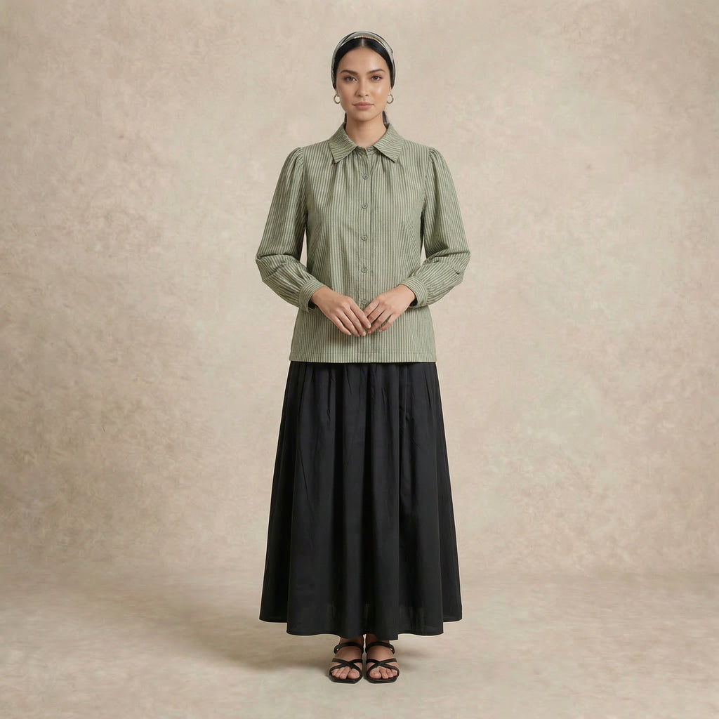 Narrow Stripes Casual Blouse