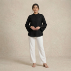 Embroidered Bell Sleeves Blouse