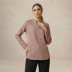 Blouse Casual V-Neck Zip