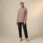 Blouse Casual V-Neck Zip
