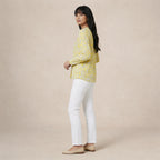 V-Line Mixed Printed Blouse