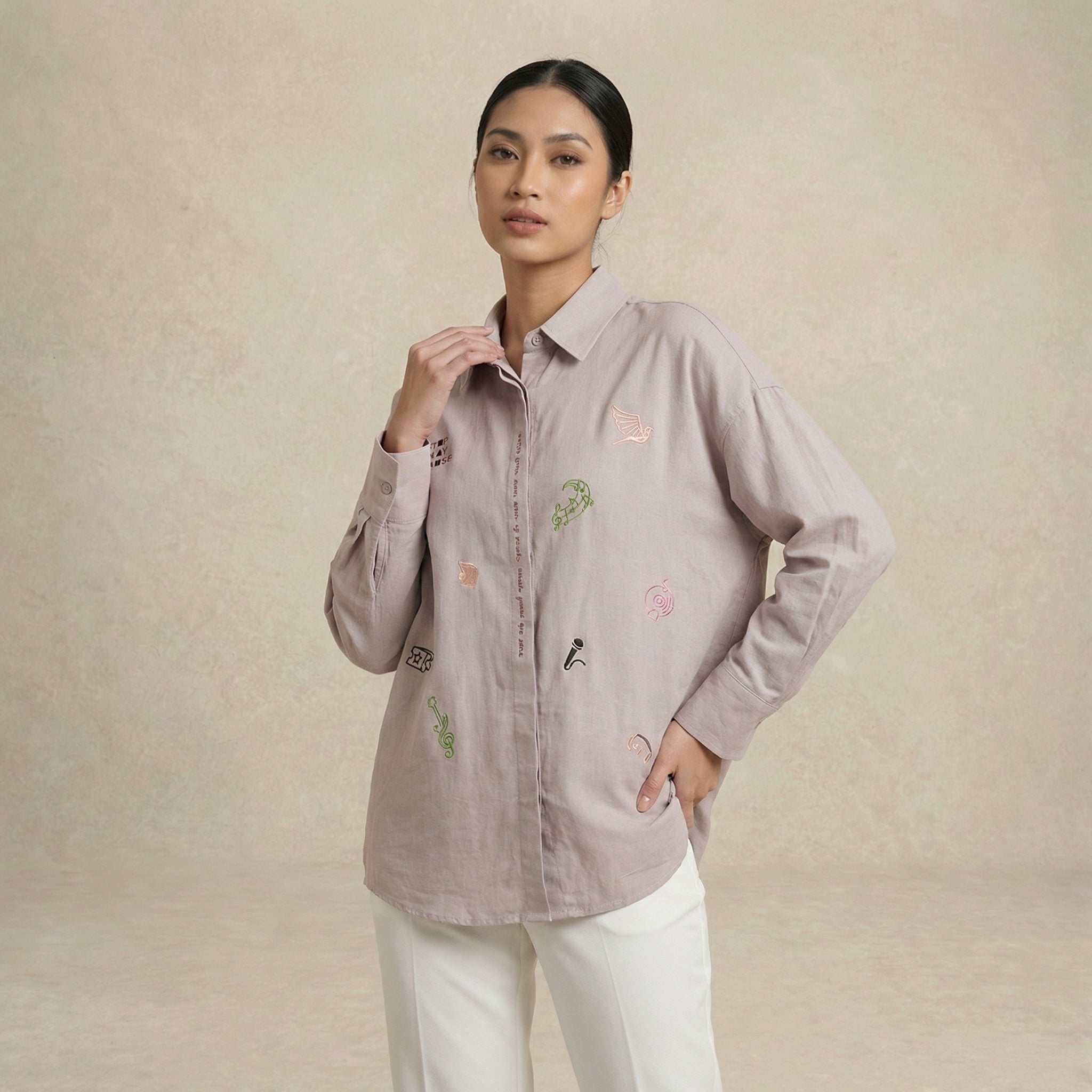 Embroidered Music Shirt