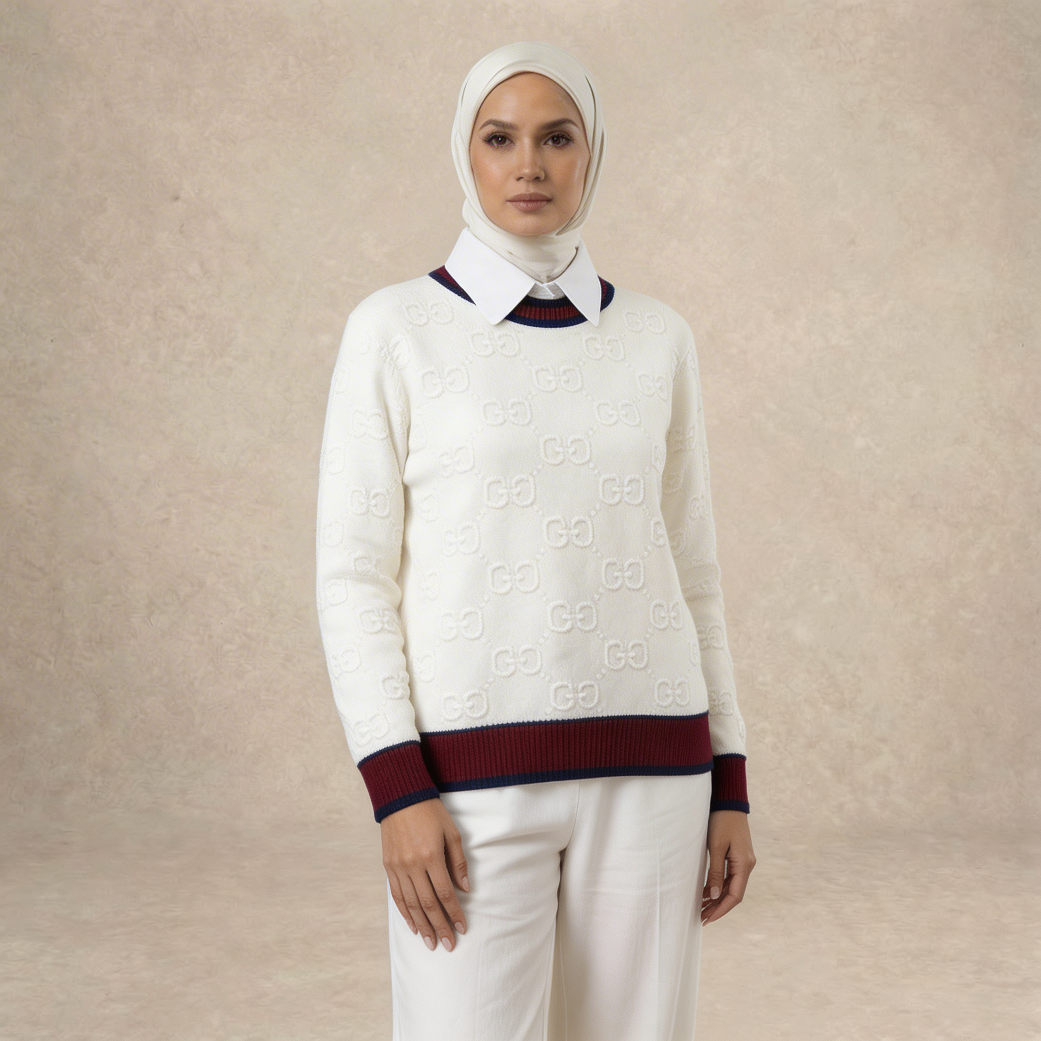 Textured Knit Collar Top