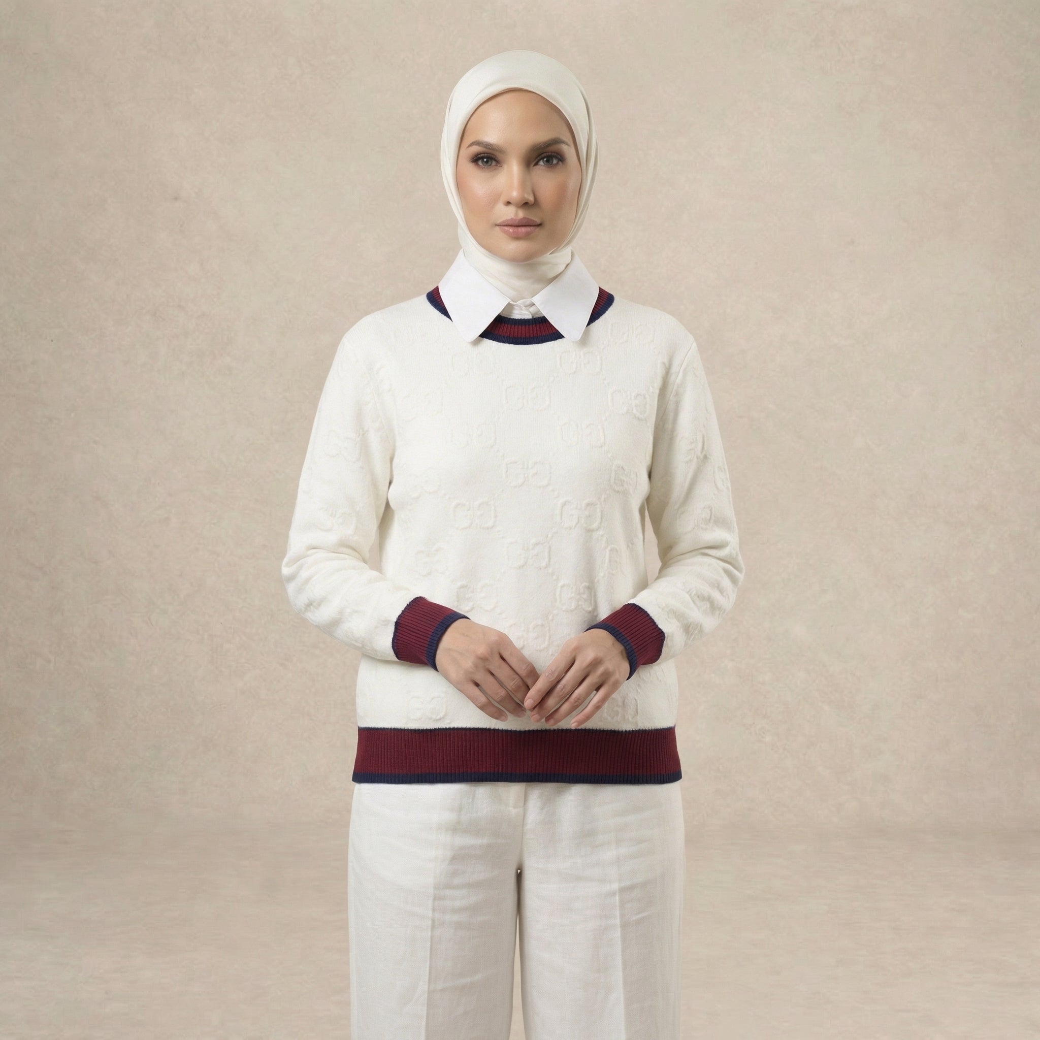 Textured Knit Collar Top