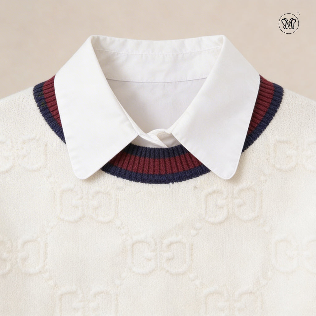 Textured Knit Collar Top
