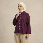 Vertical Floral Embroidered Shirt