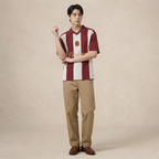 Victory Stripe Knit Polo