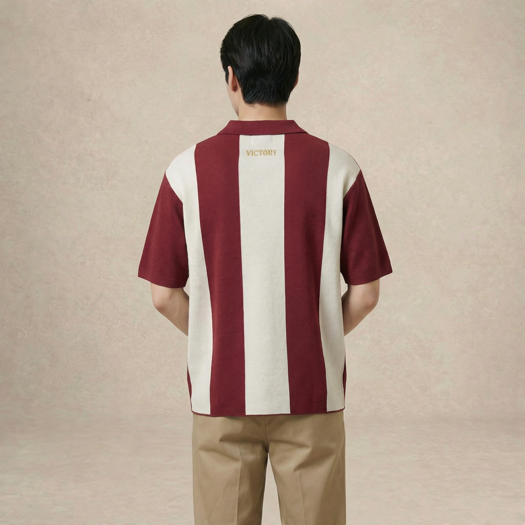 Victory Stripe Knit Polo