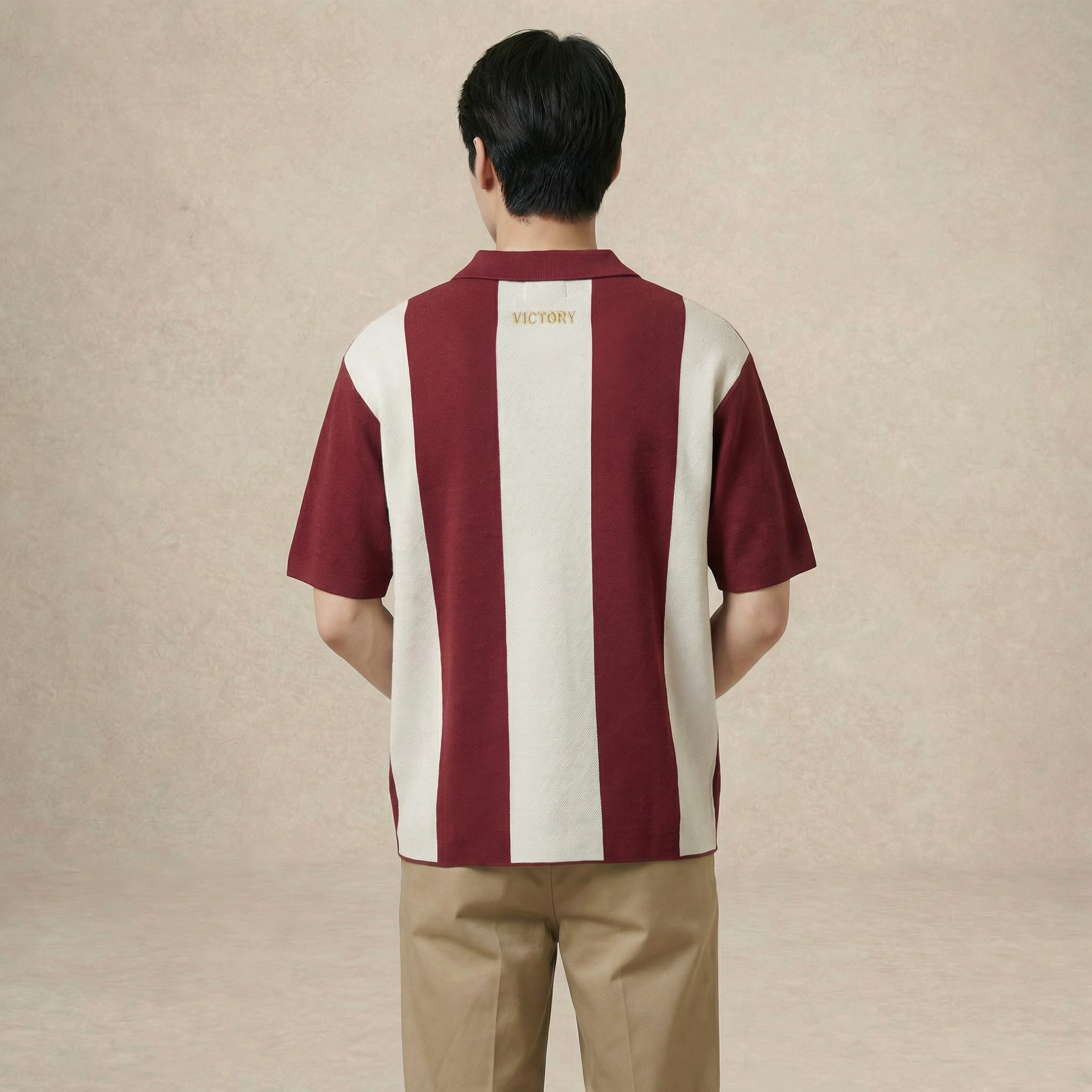 Victory Stripe Knit Polo