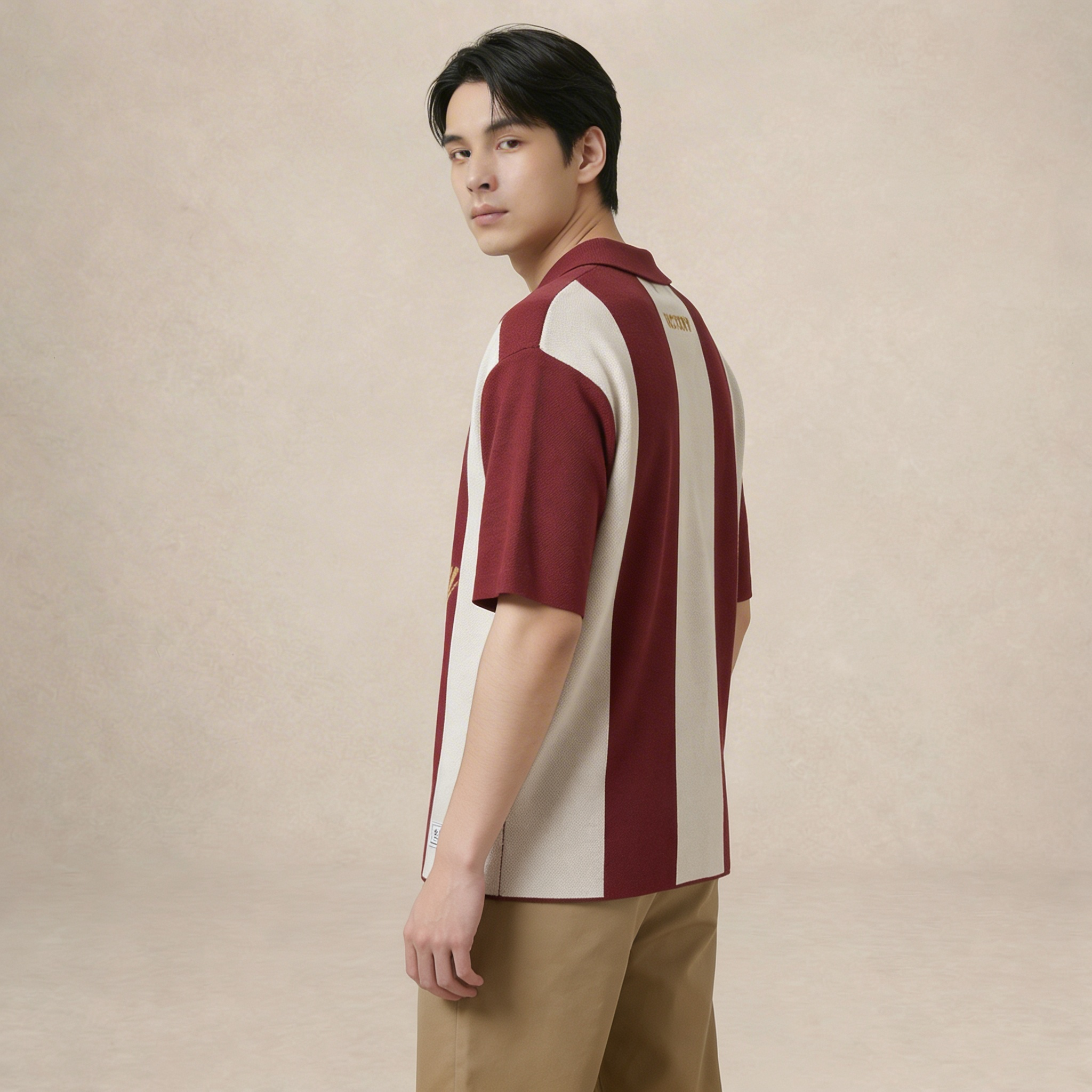 Victory Stripe Knit Polo