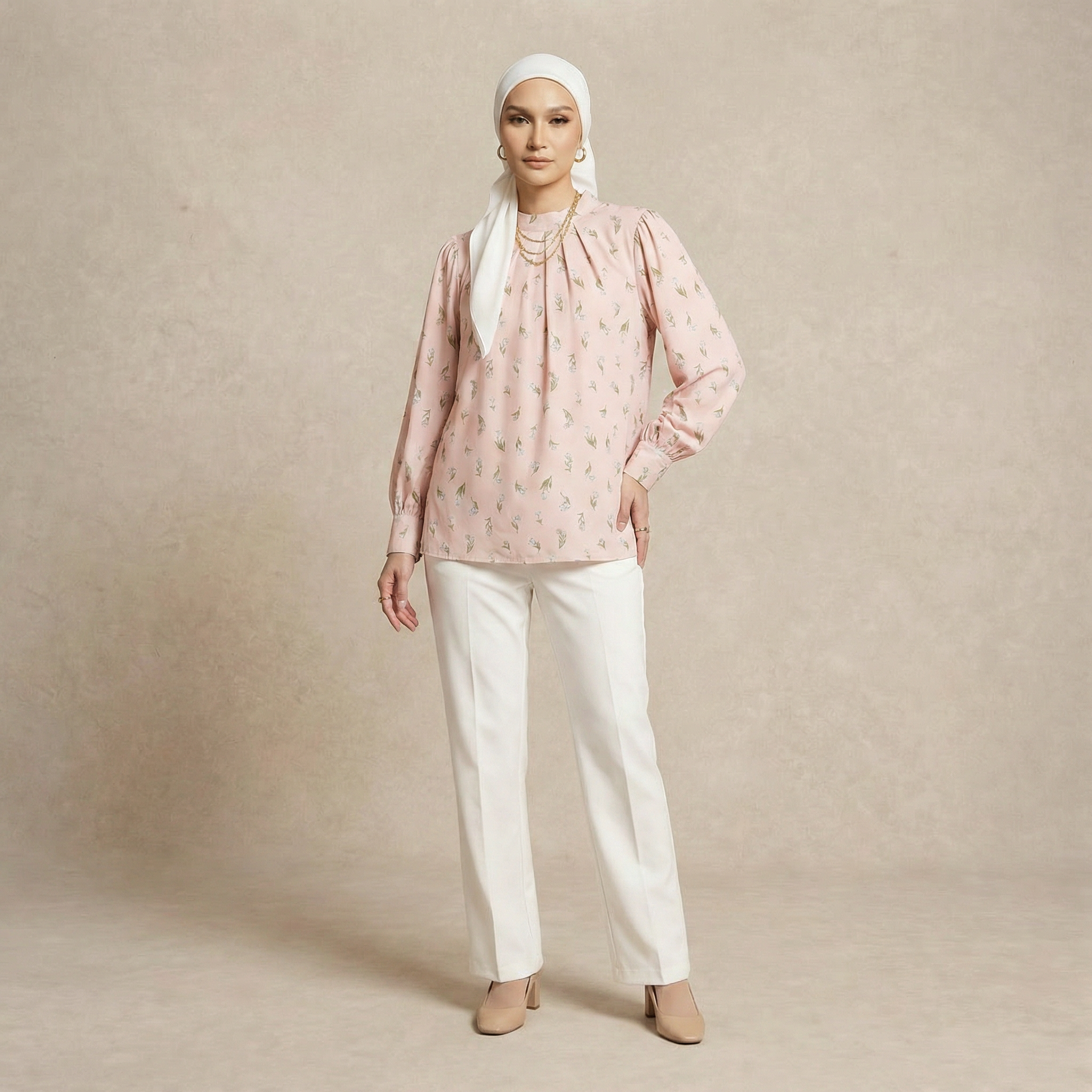 Classic Blush Garden Blouse