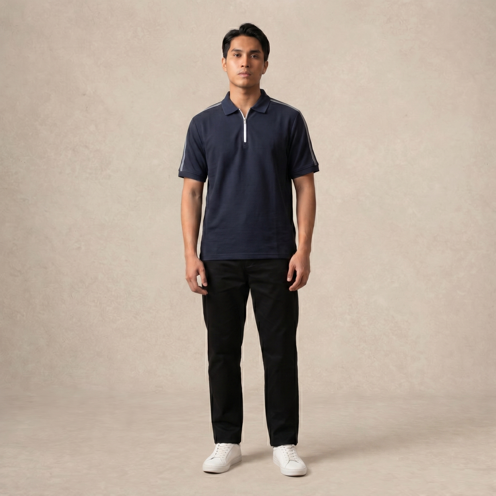 Track Collar Zip Polo Tee