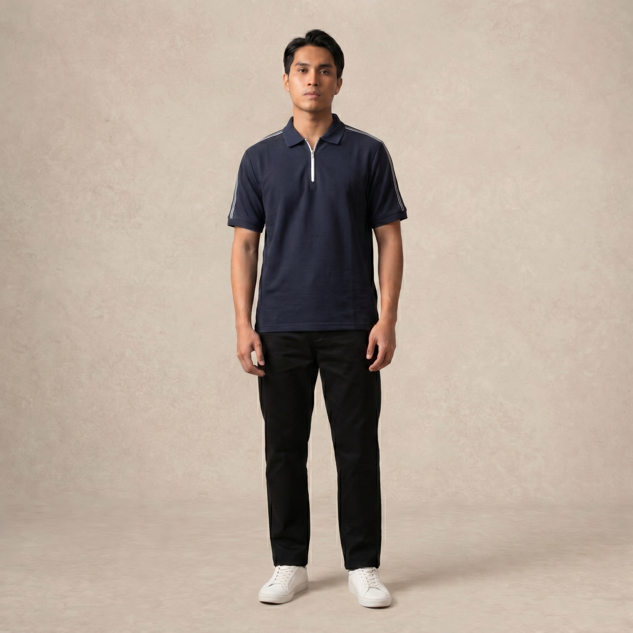 Track Collar Zip Polo Tee
