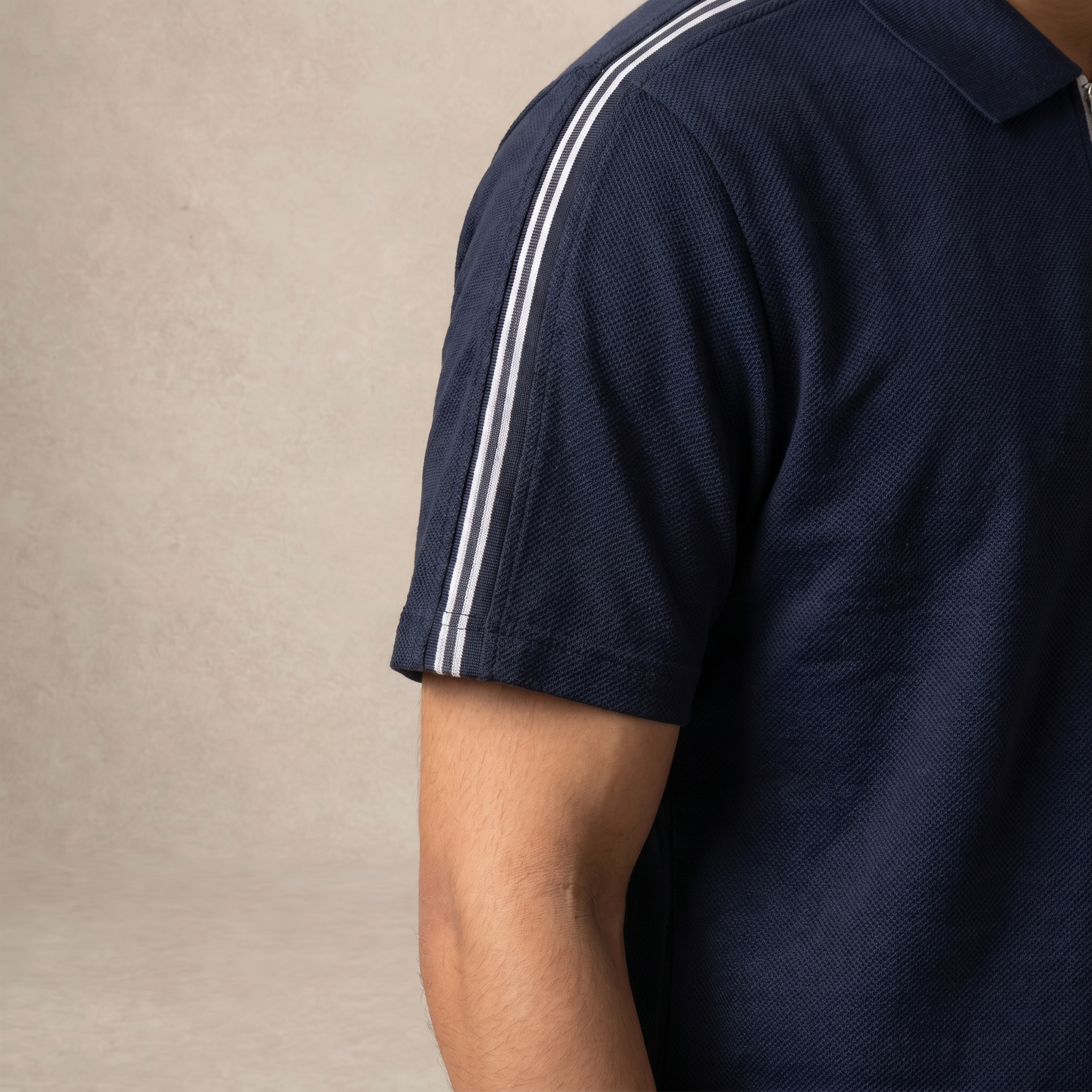 Track Collar Zip Polo Tee