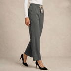 Ladies Wide-Leg Pants with Drawstring
