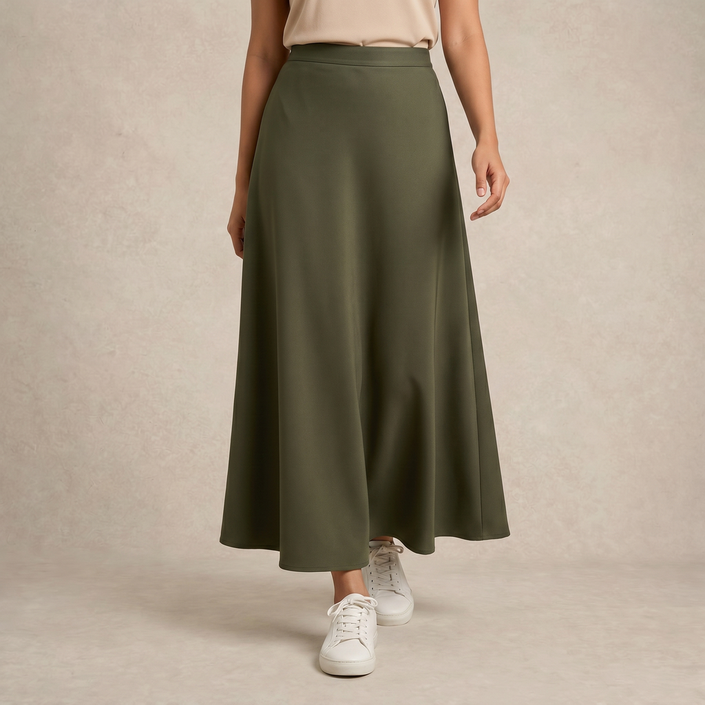 Satin Maxi Cut Skirt